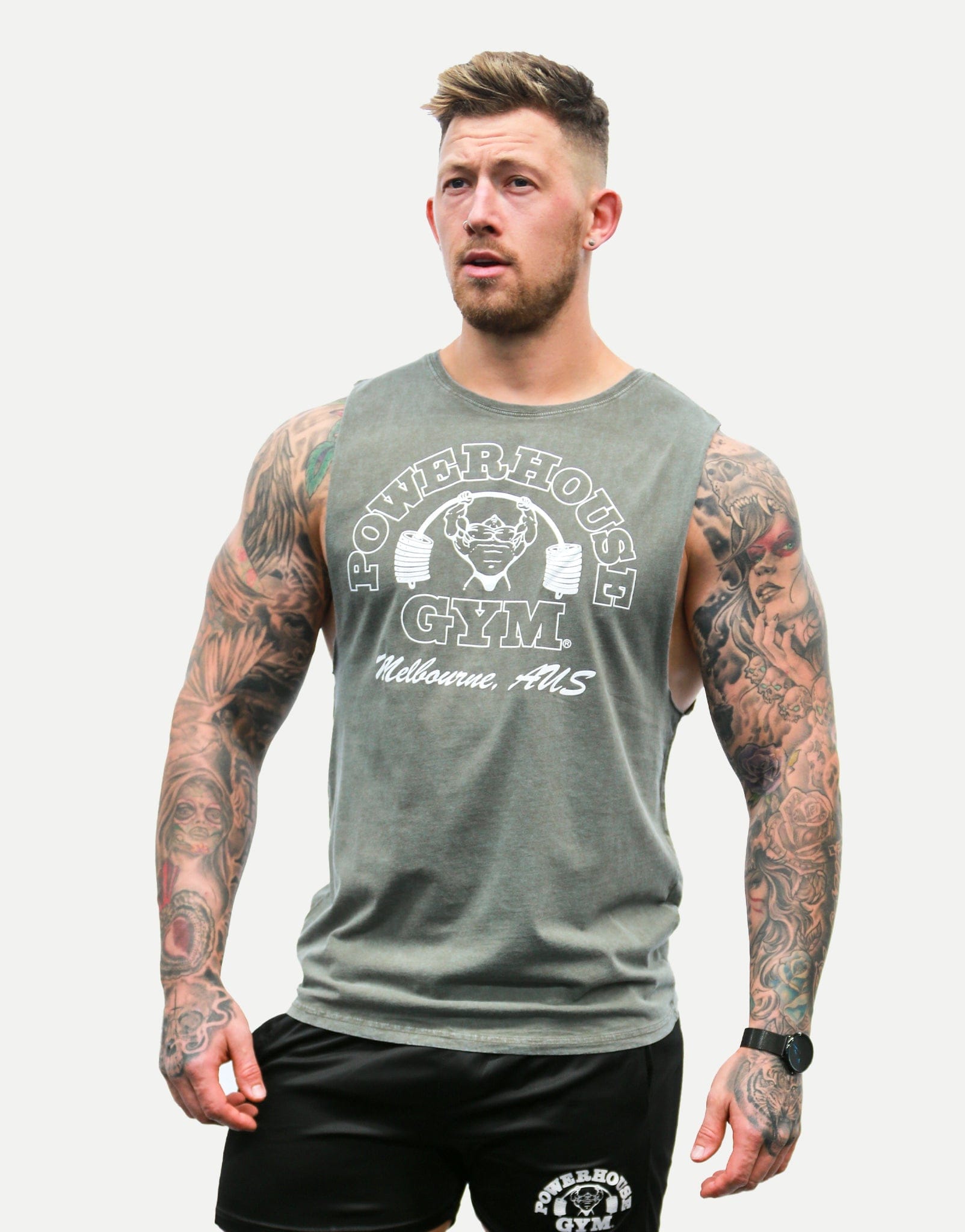 Fadd Tank-Khaki – Powerhouse Gym Pro Shop