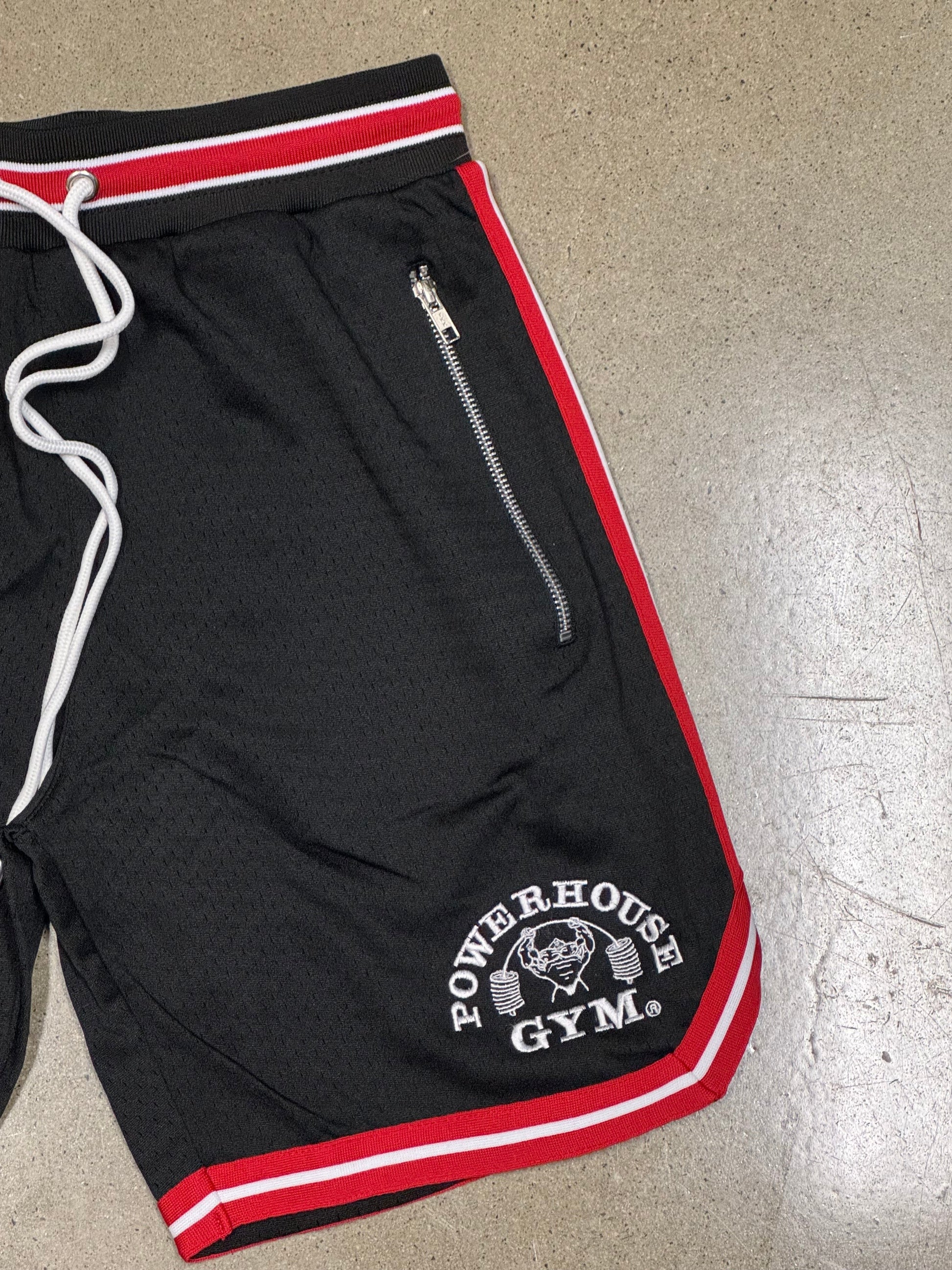 Powerhouse Gym Pro Shop Diamond Athletic Shorts Black/Red