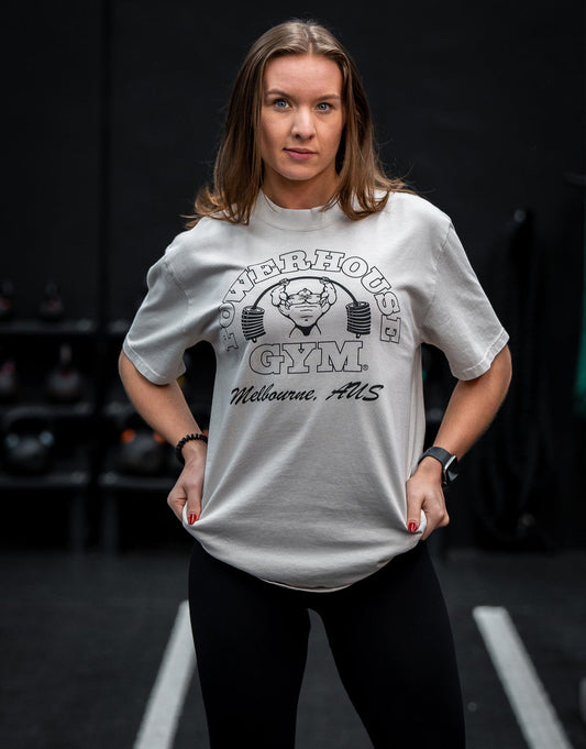 Powerhouse Gym Pro Shop Heavy Faded T-Shirt - Faded Bone