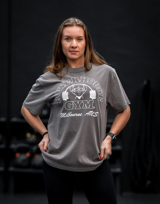 Powerhouse Gym Pro Shop Heavy Faded T-Shirt - Faded Grey