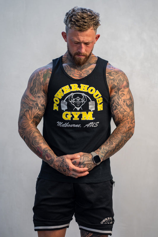 Powerhouse Gym Pro Shop Singlet Black/Yellow