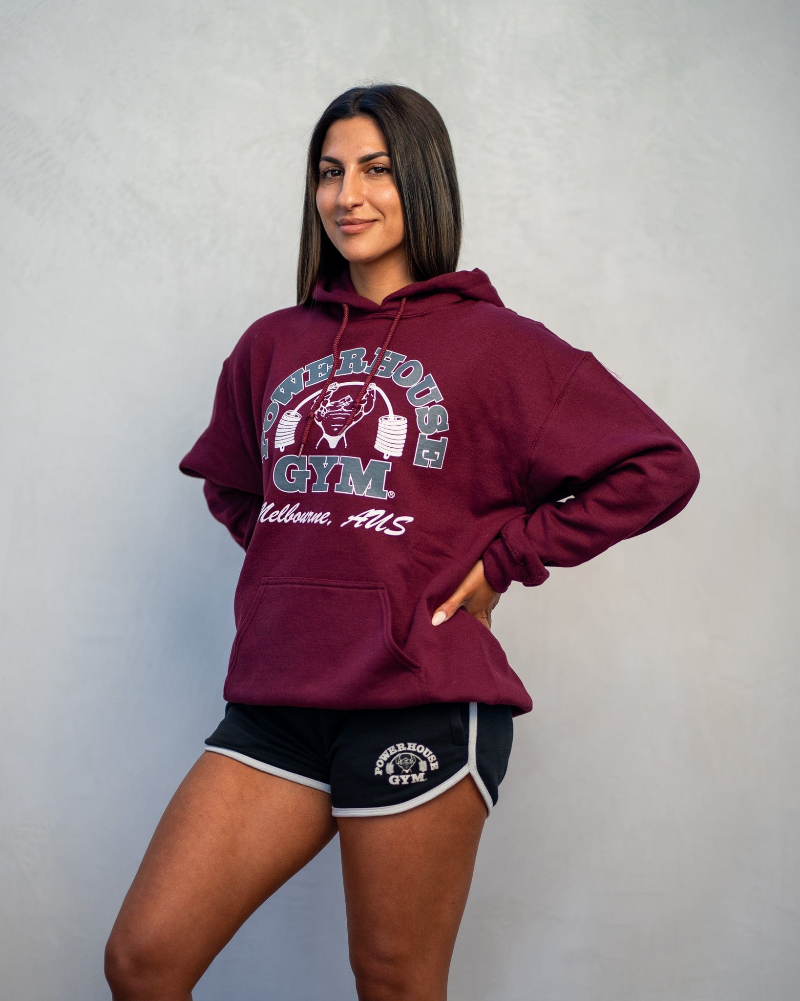 Powerhouse Gym Pro Shop Training Hoodie Maroon